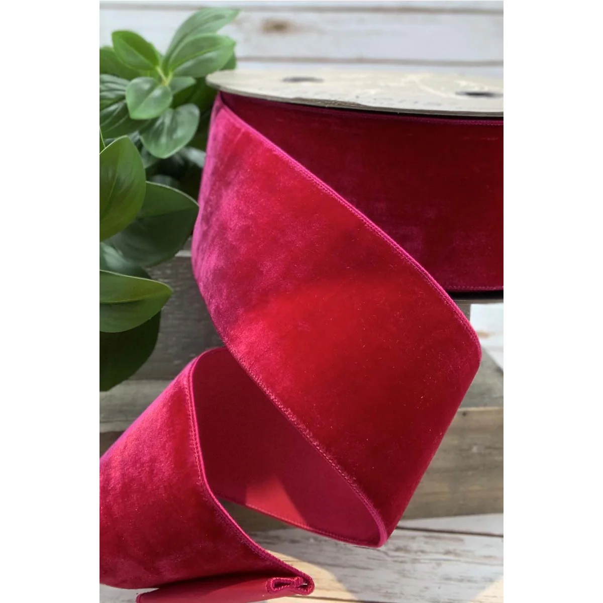 2.5" x 10yds Velvet Faux Dupion Back Ribbon, - Image 10
