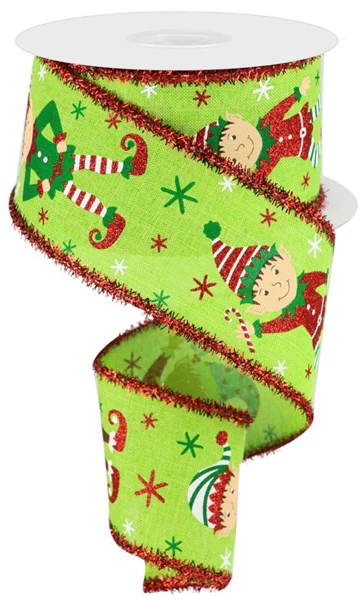 2.5"X10yd Elves/Royal/Tinsel Ribbon - Image 3