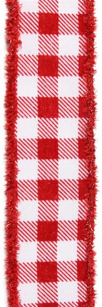 2.5"X10yd Glitter Velvet Check/Drft Tnsl Ribbon - Image 2