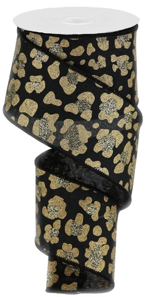 2.5"X10yd Glitz Leopard Print Ribbon - Image 3