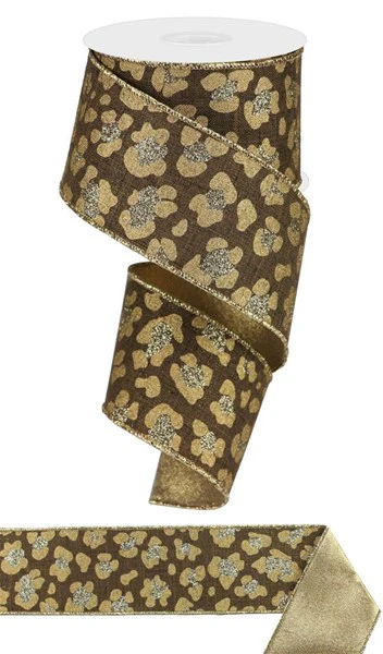 2.5"X10yd Glitz Leopard Print Ribbon - Image 4