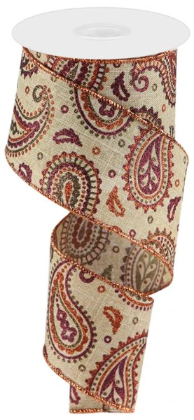2.5"X10yd Paisley On Royal Ribbon - Image 2