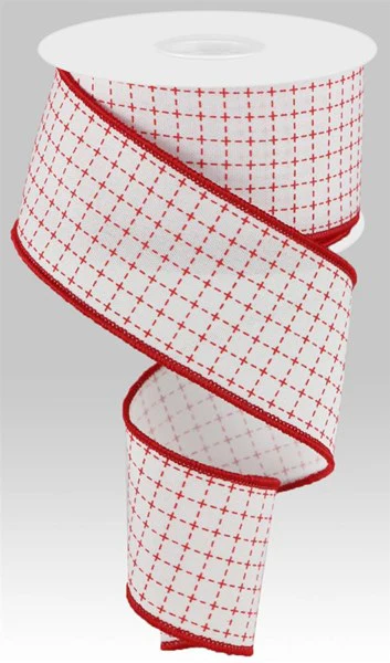 2.5"X10yd Raised Stitched Squares/Royal Ribbon - Image 3