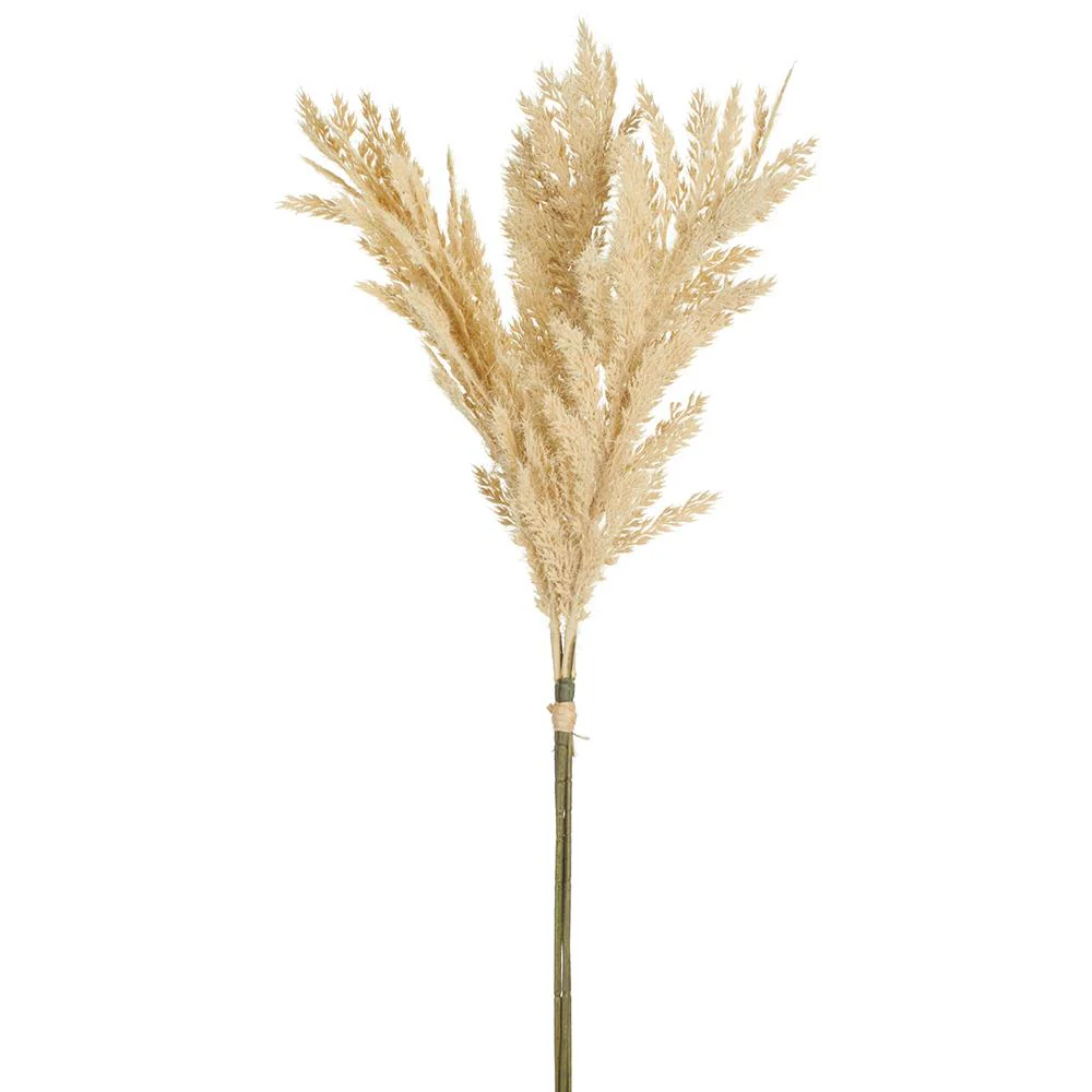 26" Flocked Pampas Bundle x3  Beige - Image 2