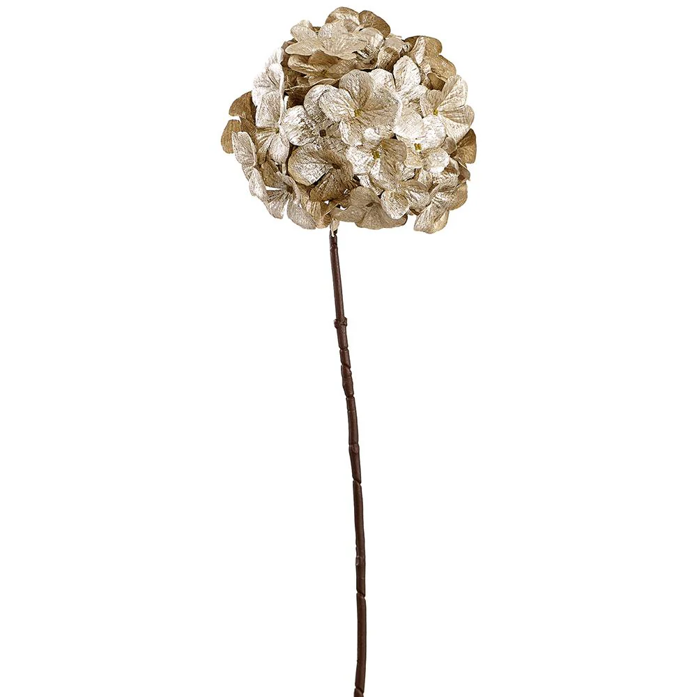 26" Metallic 26" Hydrangea Spray Gold