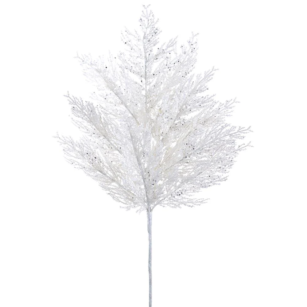 27" Glittered Pine Spray White - Image 2