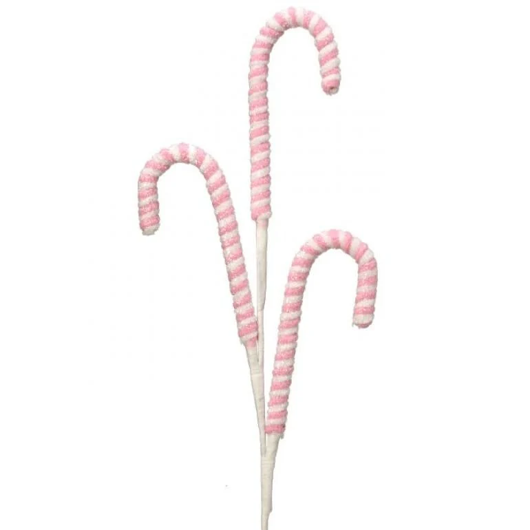 27.5" Frosted Pastel Candy Cane Spray - Image 3