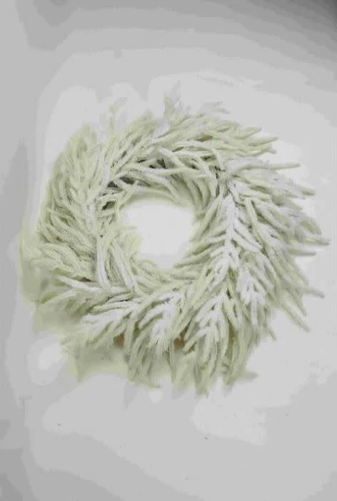 28" White Real Touch Snow Norfolk Pine Wreath