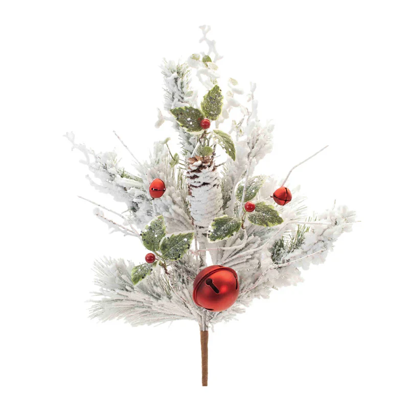 28.5"H Flocked Pine Spray - Image 2