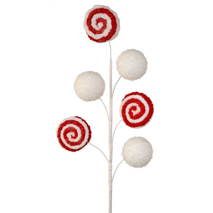 29" Sparkle Candy Swirl Snowball Spray