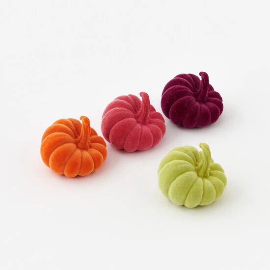 3.5" Flocked Pumpkin