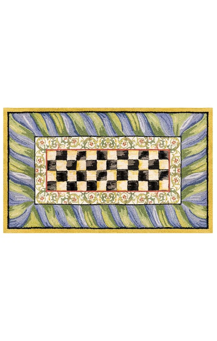 Courtly Check Purple & Green 3' x 5' Washable Rug