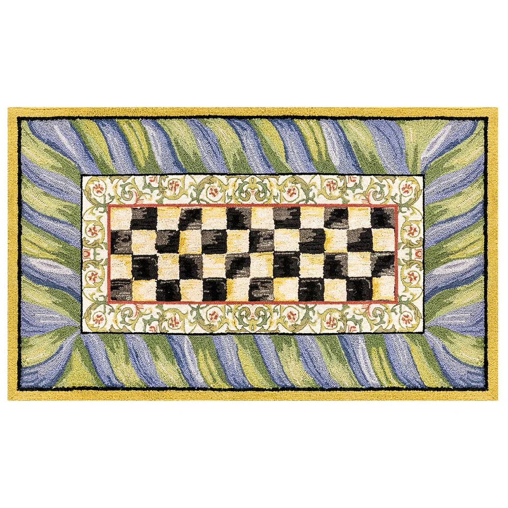 Courtly Check Purple & Green 3' x 5' Washable Rug - Image 2