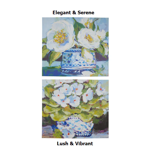 31.5” White Floral in Chinoiserie Wall Art - Sold Individually