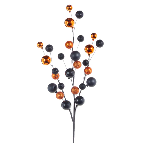 31" Orange and Black Ornament Ball Spray - Image 2