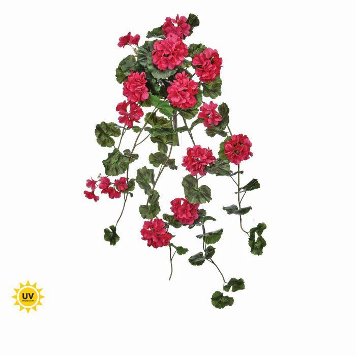 36” UV Natural Touch Summer Hanging Geranium Plant