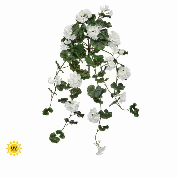 36” UV Natural Touch Summer Hanging Geranium Plant - Image 3