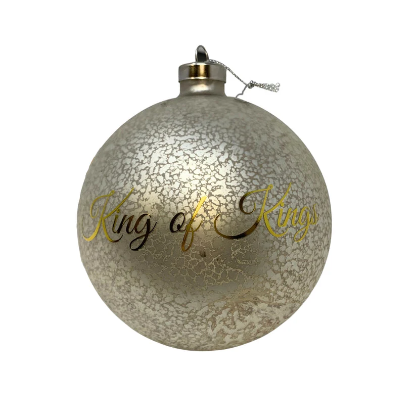 4.75" "King of Kings" Glass Ball Ornament