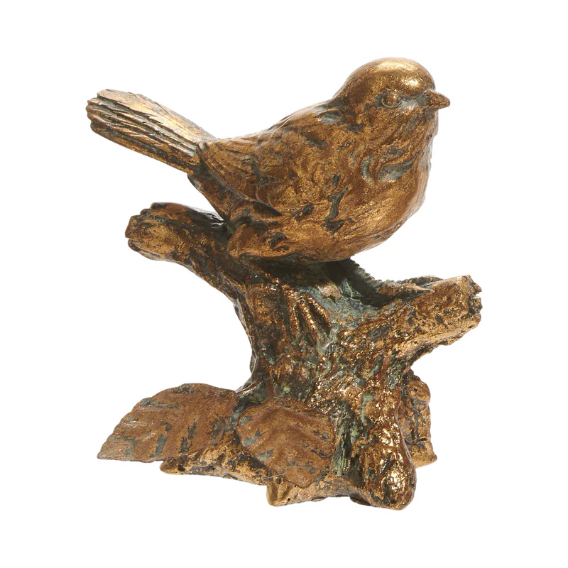 4" Antique Gold Bird on Branch -Sold Individually - Image 2