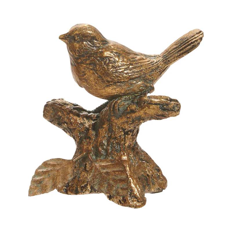 4" Antique Gold Bird on Branch -Sold Individually - Image 3
