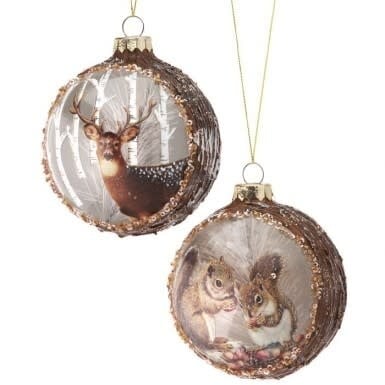 4" Glass Scene Ball Ornament