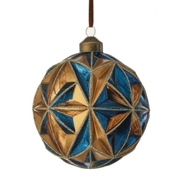 4" Glass Starburst Ball Ornament - Sold Individually - Image 2