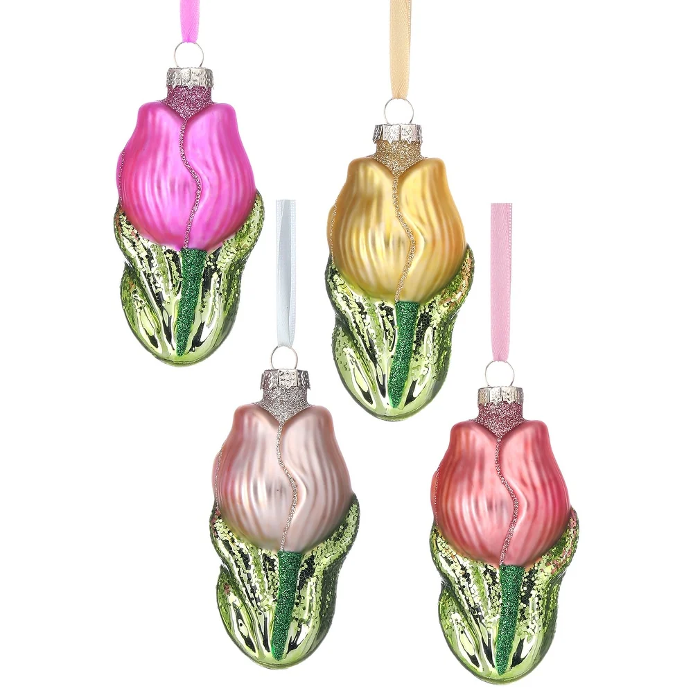 4" Glass Tulip Ornament - Sold Individually