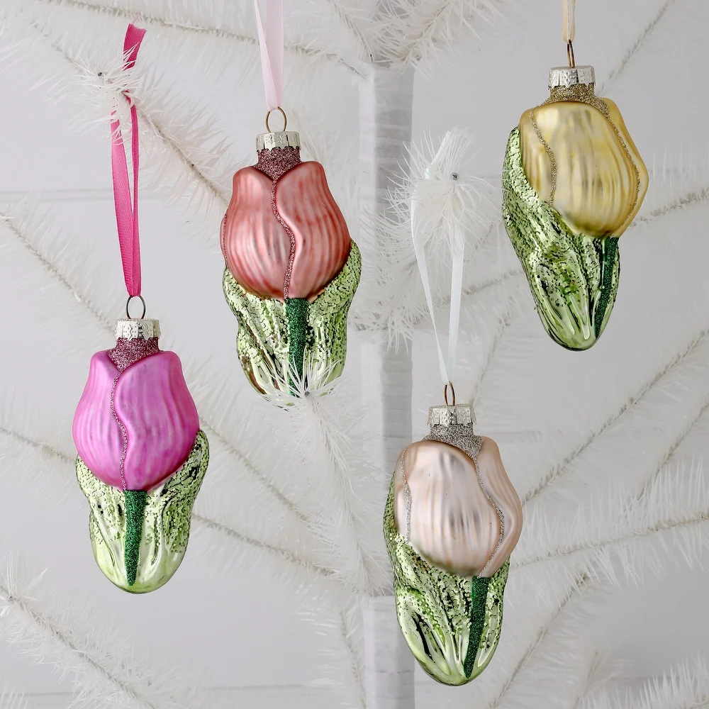 4" Glass Tulip Ornament - Sold Individually - Image 3