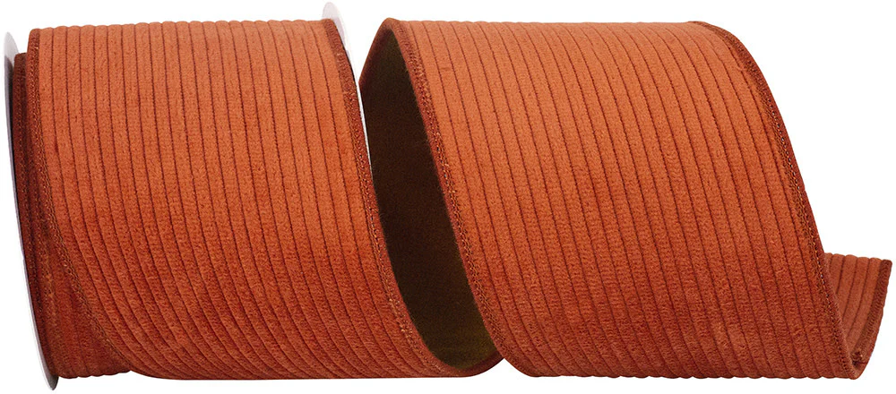 4 inch Corduroy Deluxe Mesh Backed Wired Edge Ribbon