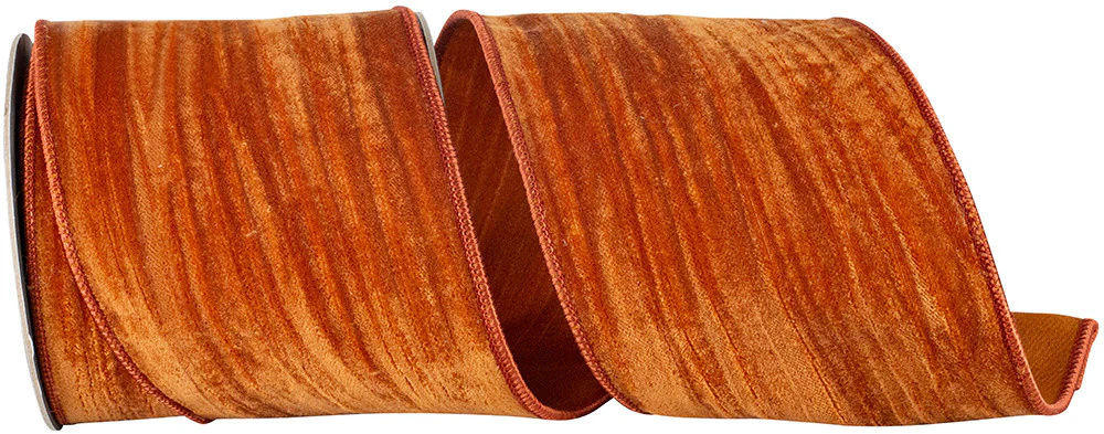 4 Inch Crushed Velvet Touch Deluxe Wired Edge Ribbon