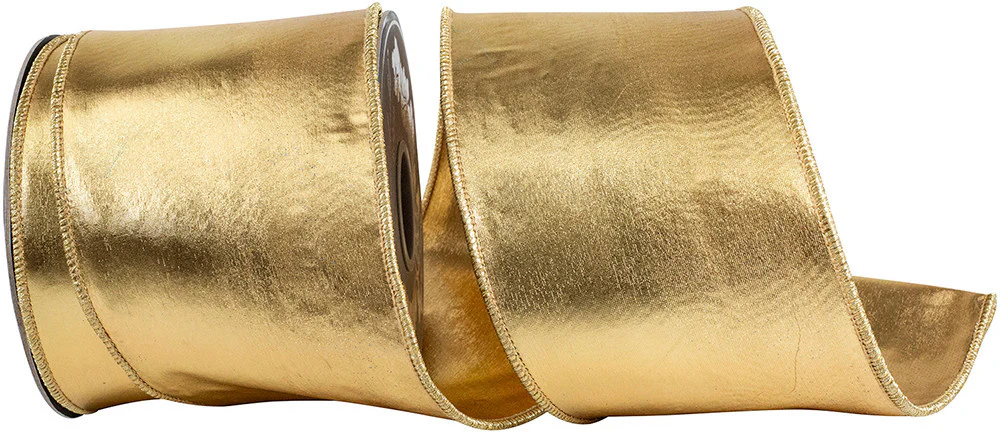 4 Inch Mirror Fantasy Metallic Deluxe Two Sided Wired Edge Ribbon