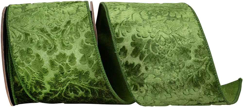4 Inch Shadow Velvet Plush Deluxe Backed Wired Edge Ribbon