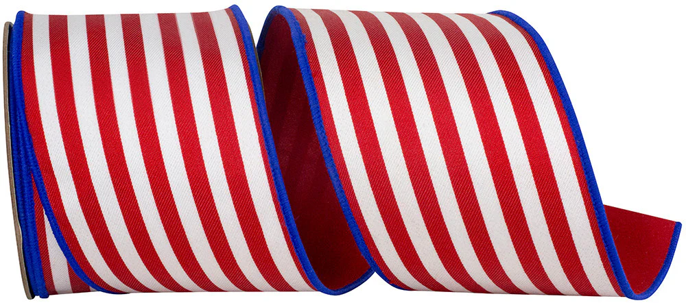 4 Inch Striped Twill Deluxe Dupioni Backed Wired Edge - Image 4