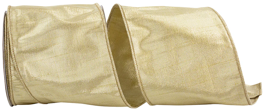 4" Metallic Dupioni Texture Colors Wired Edge Ribbon - Image 7