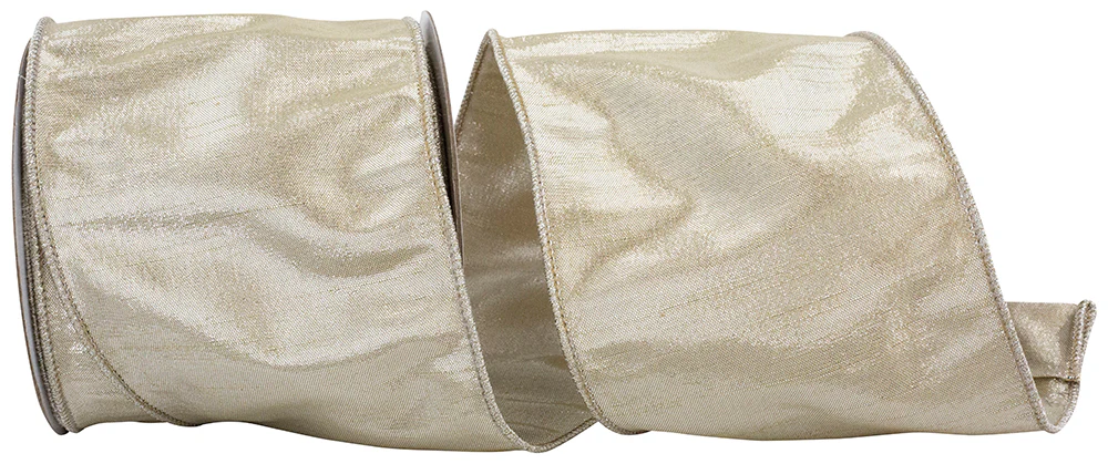 4" Metallic Dupioni Texture Colors Wired Edge Ribbon - Image 8