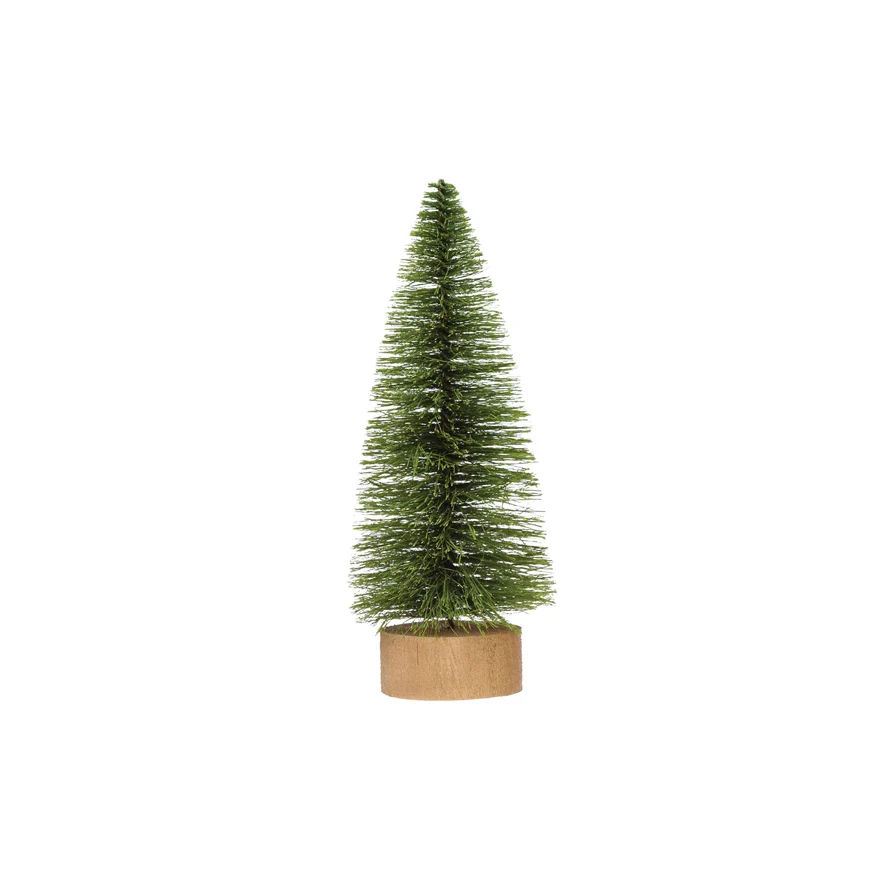 4" Round x 10-1/4"H Sisal Bottle Brush Tree with Wood Base
