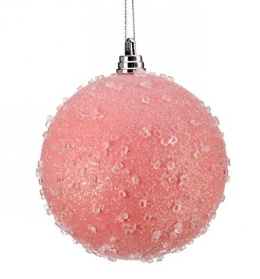4" Vacuum Plate Matte Sugar Iced Ball Ornament - Image 3
