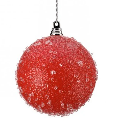 4" Vacuum Plate Matte Sugar Iced Ball Ornament - Image 4