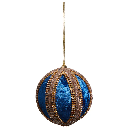 4" Velvet Jeweled Ball Ornament - Image 7