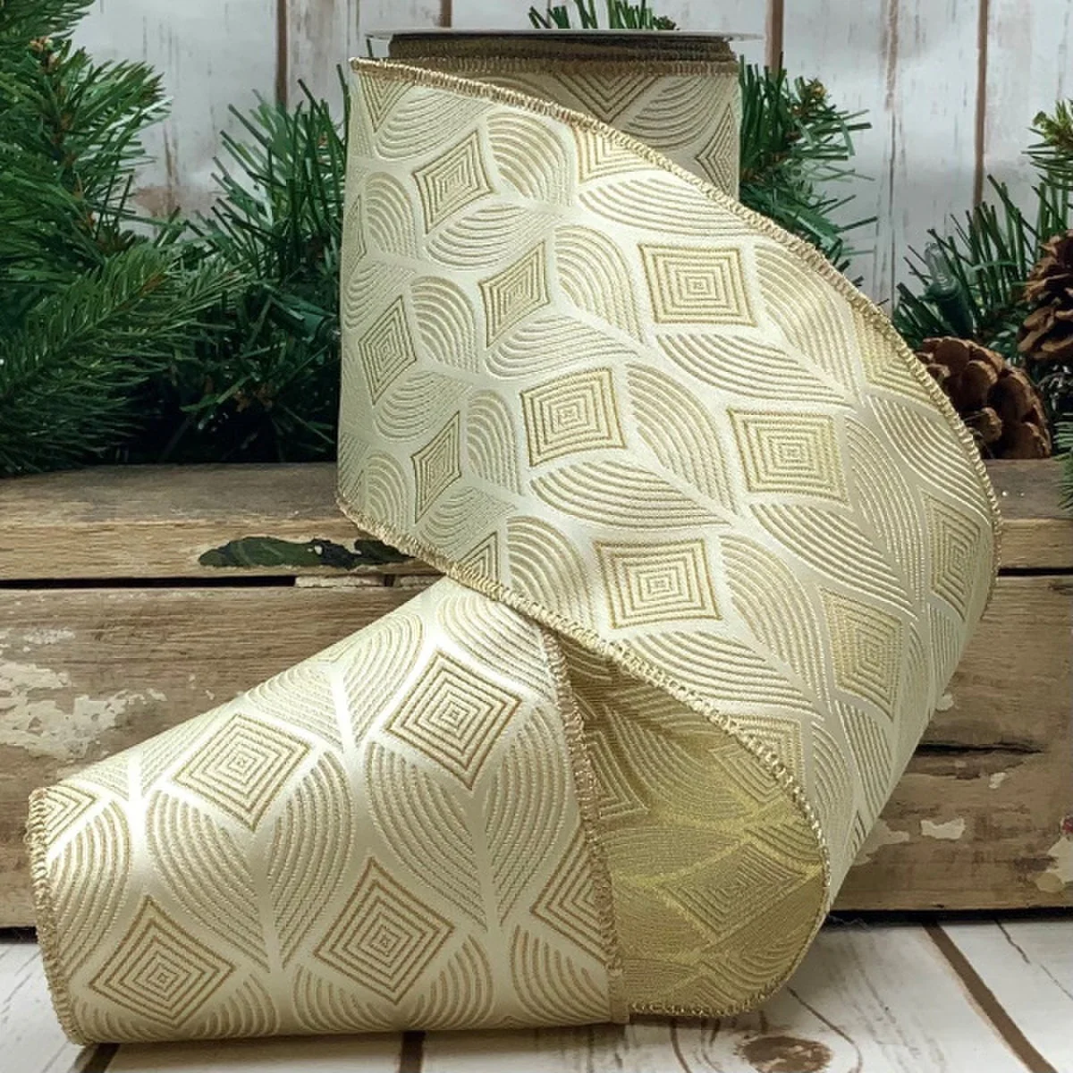 4" x 10yards Urban Modern Diamond - Ivory