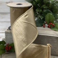 4" x 10yds Faux Metallic Dupion Ribbon
