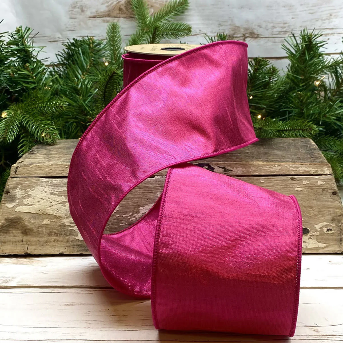4" x 10yds Metallic Dupion, Ribbon - Image 2