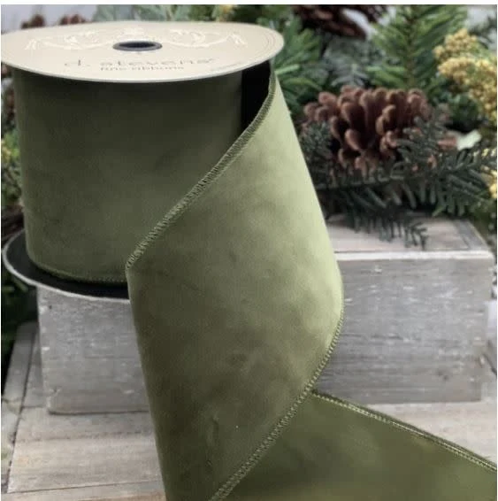 4" x 10yds Velvet Taffeta Back Ribbon