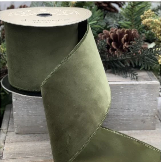 4" x 10yds Velvet Taffeta Back Ribbon - Image 6