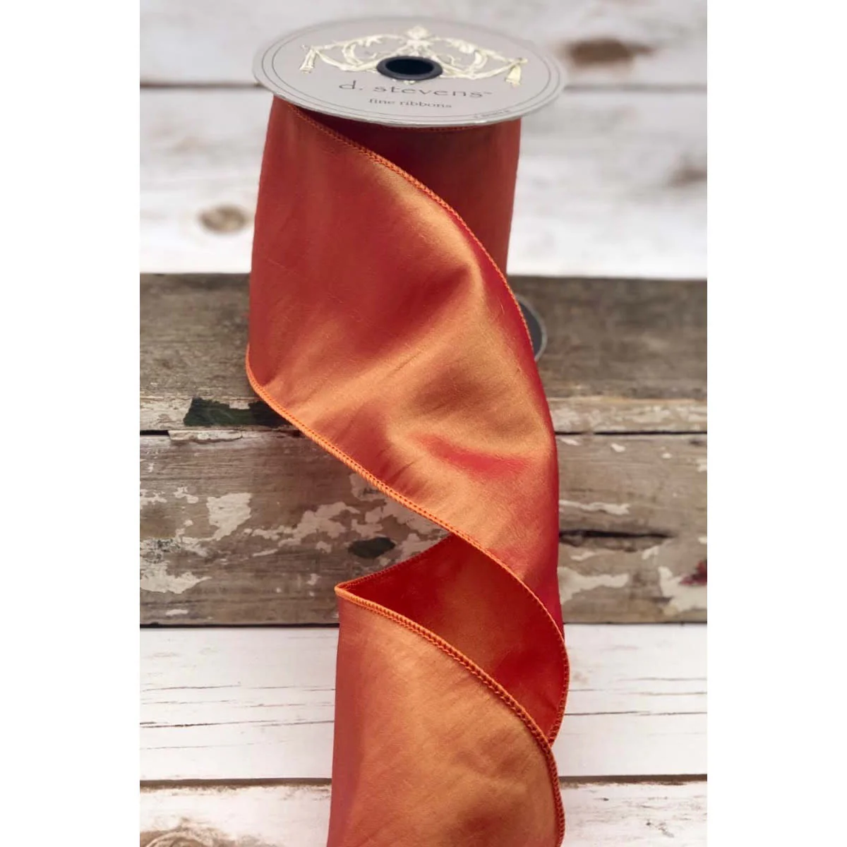 4" x 25yds Simply Taffeta, Pink-Gold Ribbon