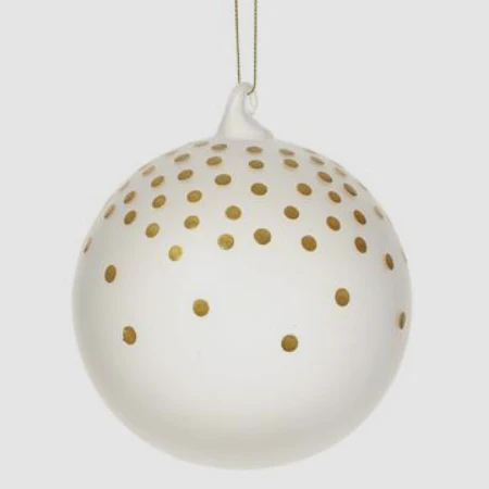 4.75" Glass Dots Ball Ornament - Frosted Gold