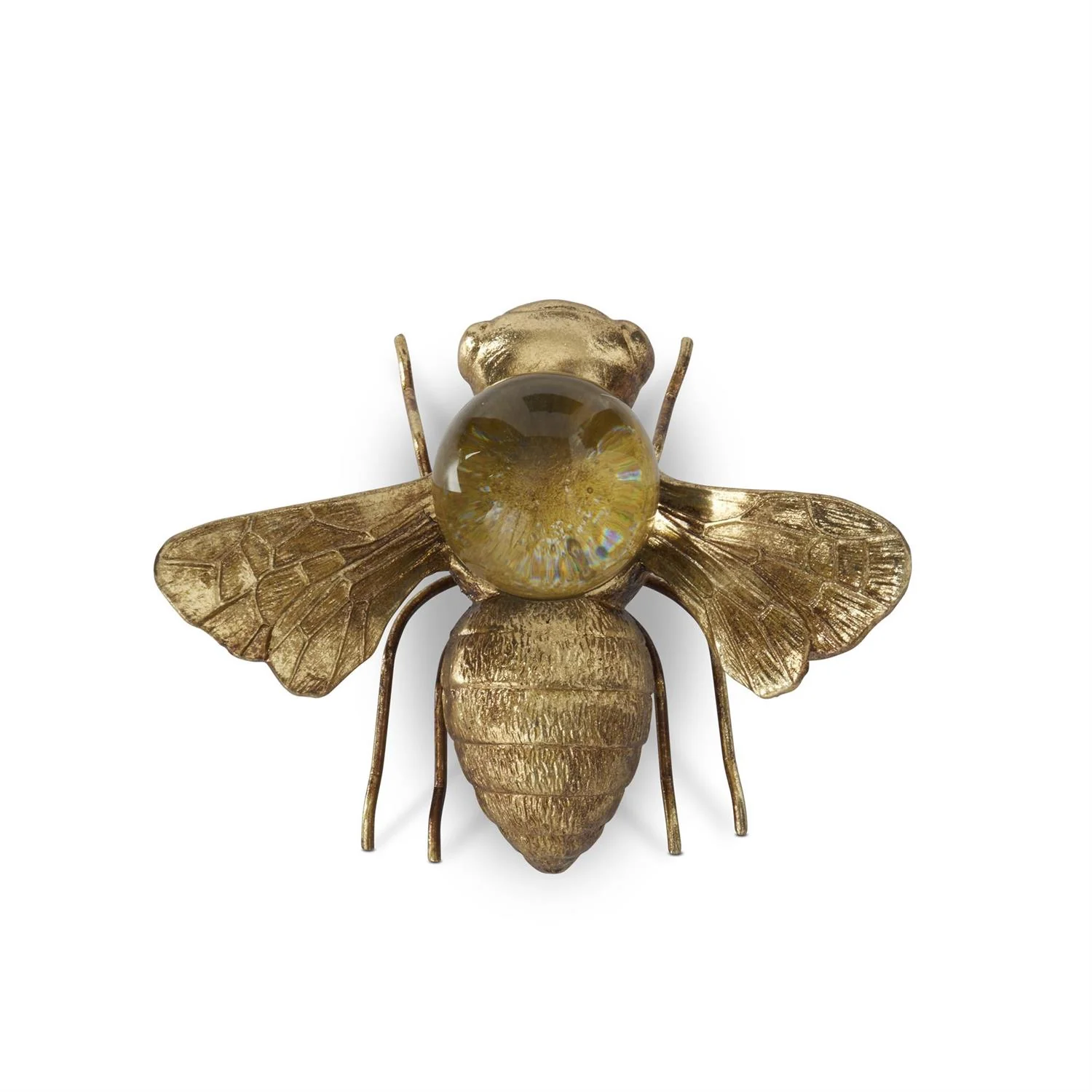 4.75 Inch Gold Metal Bee with Glass Globe - Image 2