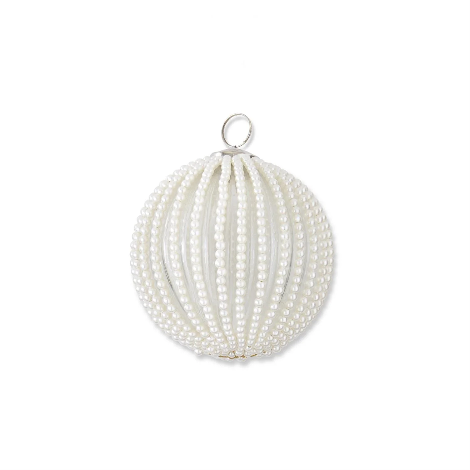 4.75 Inch Round Clear Glass Ornament W/ Wired - Image 2