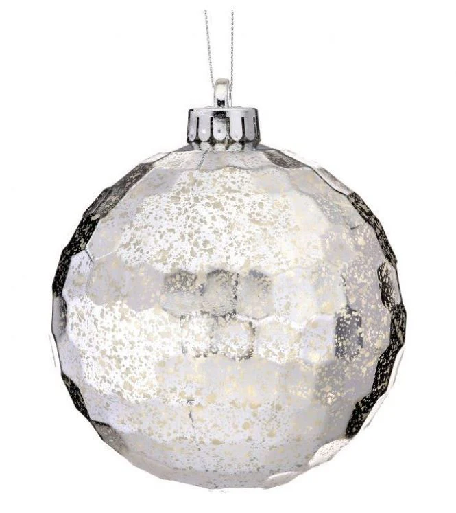 4.75" mm Hammered Vacuum Plate Mercury Ball Ornament - Image 2