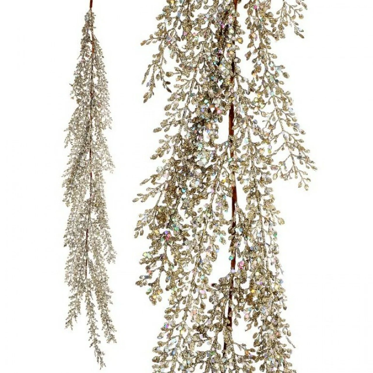 48" Glitter/Sequin Artemesia Garland-Platinum - Image 3